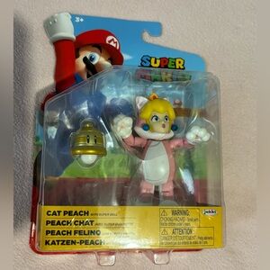 Super Mario Cat Peach Pink Figure with Super Bell